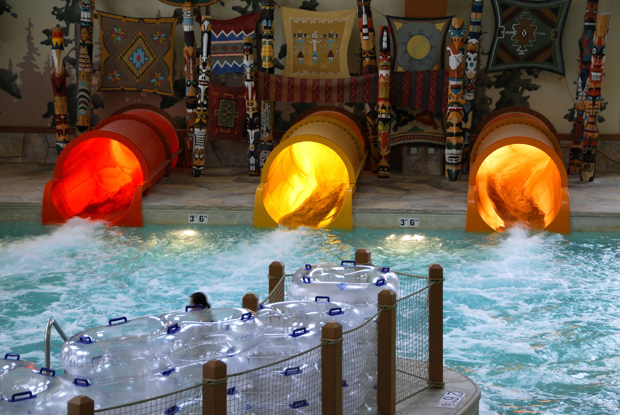 Indoor water park at Great Wolf Lodge in Cincinnati, Ohio, illustrating the resort chain's family attractions
