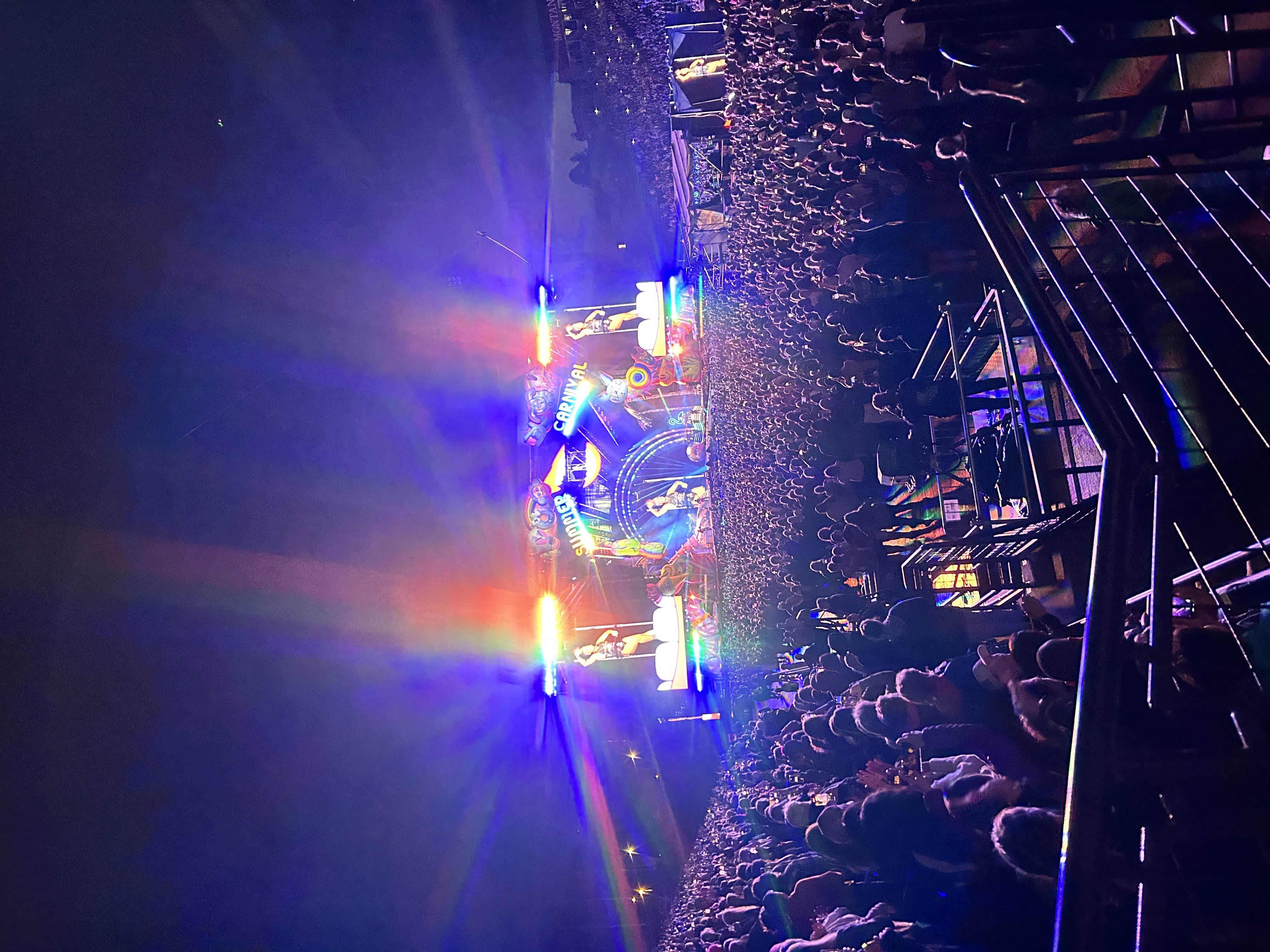 Pink performing onstage during her Summer Carnival concert in Missoula, Montana, in 2024