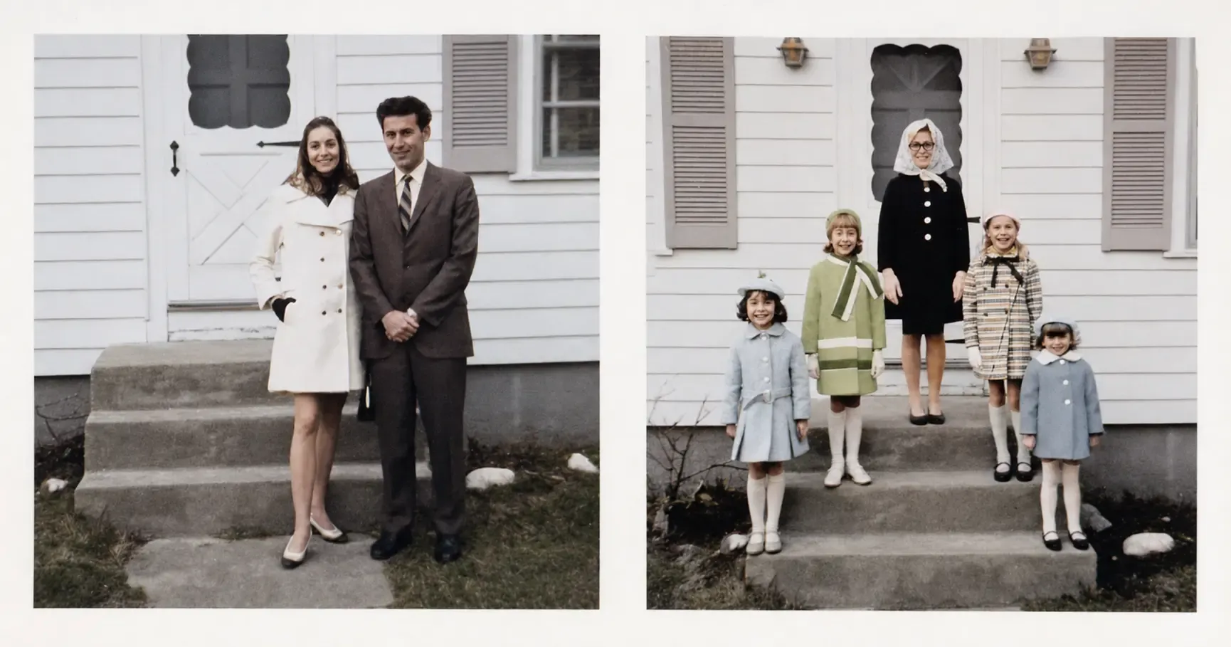 he Perron family outside their Burrillville farmhouse in 1971