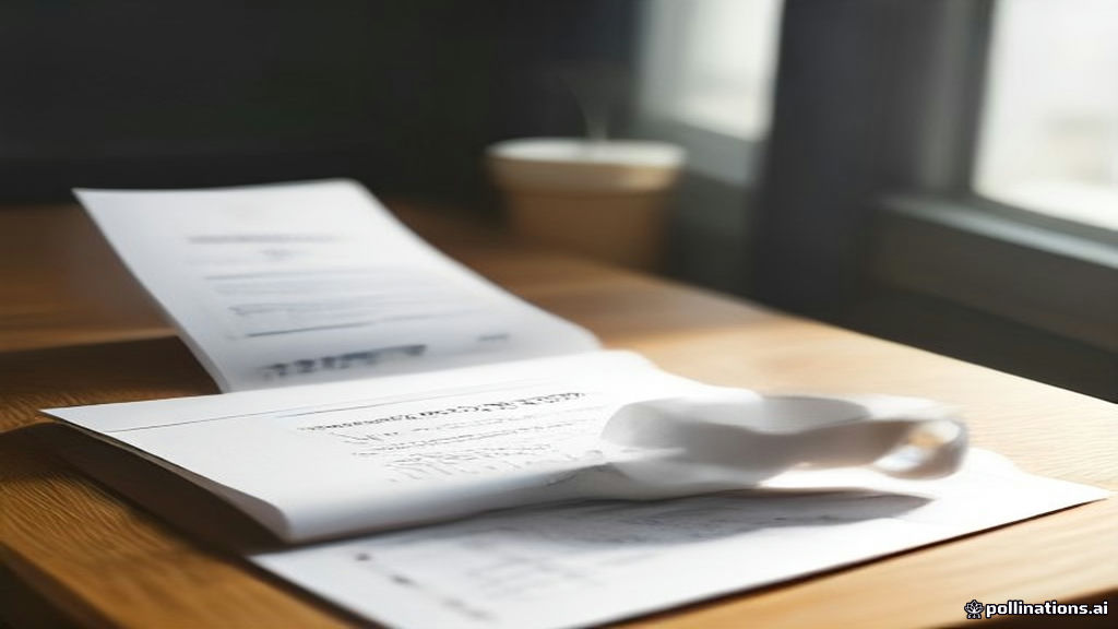 An envelope, a wall calendar turned to January, reading glasses and a coffee cup on a kitchen table in morning light